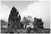 Cham towers, Po Klong Garai. Vietnam ( black and white)