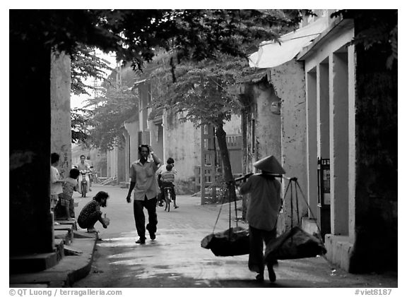 Old street,  Hoi An. Hoi An, Vietnam (black and white)