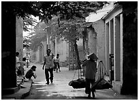Old street,  Hoi An. Hoi An, Vietnam ( black and white)