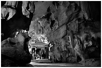 Cave sanctuary near Tam Coc. Ninh Binh,  Vietnam ( black and white)