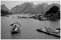 The canal of Ken Ga. Ninh Binh,  Vietnam ( black and white)
