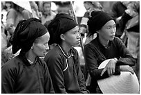 Ethnic minority women. Sapa, Vietnam (black and white)