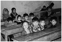 In the classroom. Bac Ha, Vietnam ( black and white)