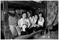 Hanoi-born teachers in the remote mountain outpost of Can Cau. Vietnam ( black and white)