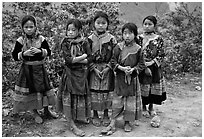 Flower Hmong girls. Bac Ha, Vietnam ( black and white)