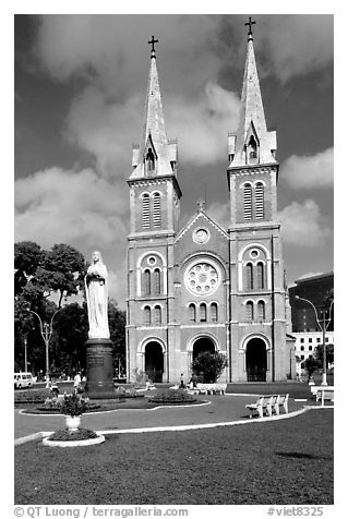 Notre-Dame Cathedral. Ho Chi Minh City, Vietnam (black and white)
