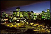 Bridge and skyline at night. Calgary, Alberta, Canada (color)