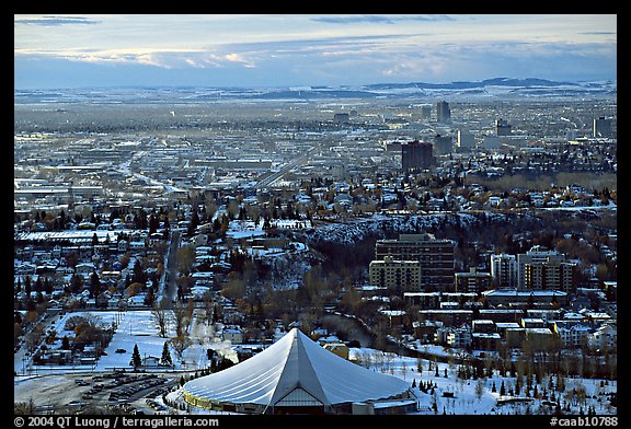View from Calgary Tower in winter. Calgary, Alberta, Canada