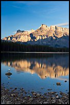 Mount Rundle reflected in Two Jack Lake, early morning. Banff National Park, Canadian Rockies, Alberta, Canada (color)