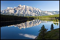 Mt Rundle and Two Jack Lake, early morning. Banff National Park, Canadian Rockies, Alberta, Canada (color)