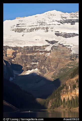 Victoria peak and glacier above Lake Louise, early morning. Banff National Park, Canadian Rockies, Alberta, Canada
