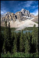 Crowfoot Mountain rising above Bow Lake. Banff National Park, Canadian Rockies, Alberta, Canada ( color)