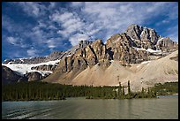 Crowfoot Mountain and Crowfoot Glacier above Bow Lake. Banff National Park, Canadian Rockies, Alberta, Canada