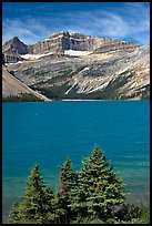Bow Lake, mid-day. Banff National Park, Canadian Rockies, Alberta, Canada (color)
