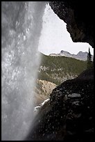Panther Falls and ledge from behind. Banff National Park, Canadian Rockies, Alberta, Canada