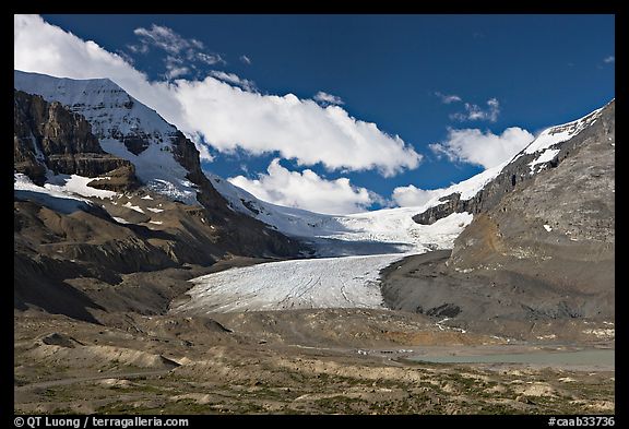 Athabasca Glacier flowing out of the Columbia Icefield, morning. Jasper National Park, Canadian Rockies, Alberta, Canada (color)