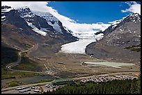 Icefields Center and Athabasca Glacier flowing from Columbia Icefields. Jasper National Park, Canadian Rockies, Alberta, Canada ( color)