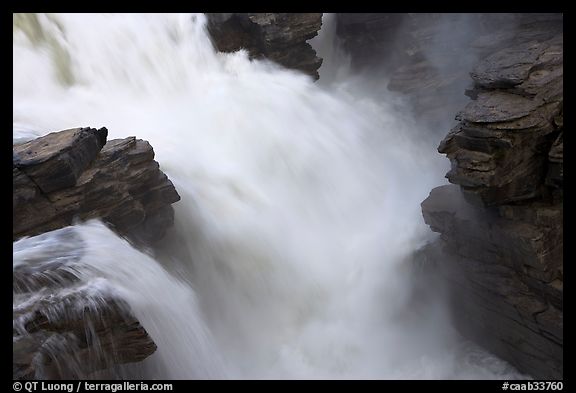 Rushing water, Athabasca Falls. Jasper National Park, Canadian Rockies, Alberta, Canada