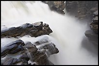 Water flowing over Gog quartzite in Athabasca Falls. Jasper National Park, Canadian Rockies, Alberta, Canada (color)