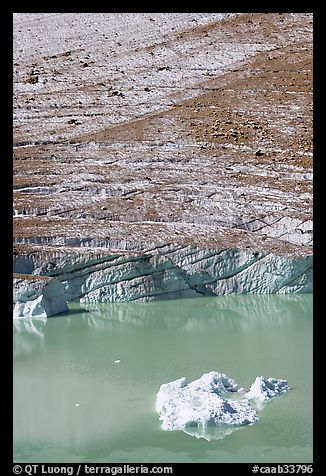 Iceberg, Cavell Pond, and Cavell Glacier. Jasper National Park, Canadian Rockies, Alberta, Canada (color)