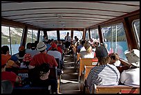 Aboard the tour boat on Maligne Lake. Jasper National Park, Canadian Rockies, Alberta, Canada (color)