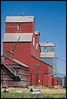 Wood grain storage buildings. Alberta, Canada (color)