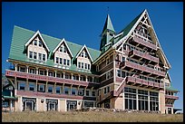 Prince of Wales hotel facade. Waterton Lakes National Park, Alberta, Canada ( color)