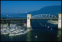 Burrard Bridge and mountains. Vancouver, British Columbia, Canada ( color)