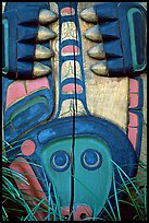 Totem detail, Stanley Park. Vancouver, British Columbia, Canada (color)