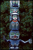 Totem section, Stanley Park. Vancouver, British Columbia, Canada (color)