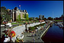 Inner harbor quay and Empress hotel. Victoria, British Columbia, Canada ( color)