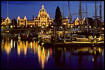 Inner harbor at night. Victoria, British Columbia, Canada