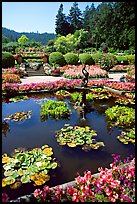 Pond in Italian Garden. Butchart Gardens, Victoria, British Columbia, Canada ( color)