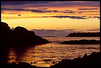 Sunset, Half-moon bay. Pacific Rim National Park, Vancouver Island, British Columbia, Canada (color)