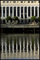 Buildings with columns and reflections. Victoria, British Columbia, Canada (color)
