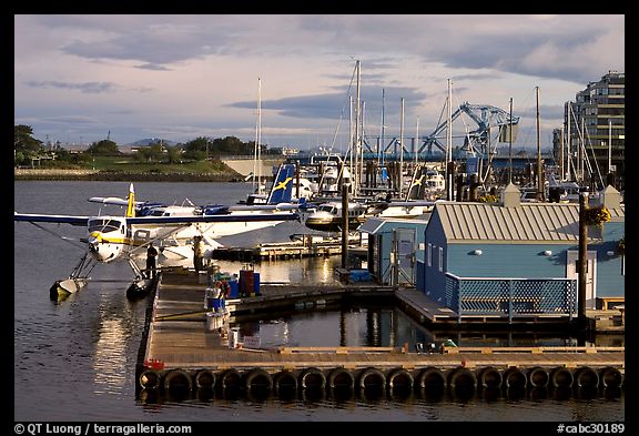 Floatplane dock in the Inner Harbor. Victoria, British Columbia, Canada (color)