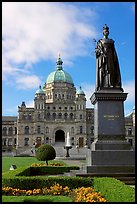 Queen Victoria and parliament building. Victoria, British Columbia, Canada ( color)