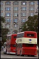 Double-deck tour busses. Victoria, British Columbia, Canada ( color)