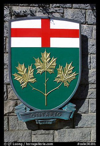 Shield of Ontario Province. Victoria, British Columbia, Canada (color)