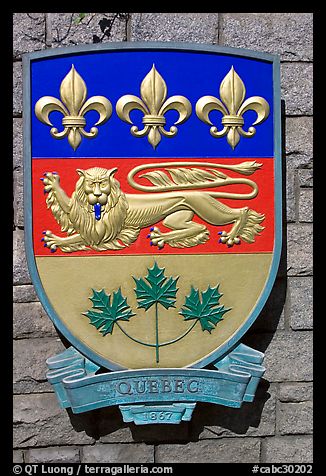 Shield of Quebec Province. Victoria, British Columbia, Canada (color)