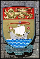 Shield of New Brunswick Province. Victoria, British Columbia, Canada