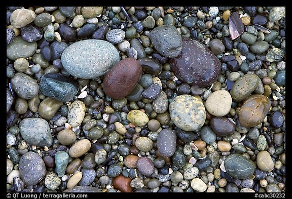 Pebbles, South Beach. Pacific Rim National Park, Vancouver Island, British Columbia, Canada