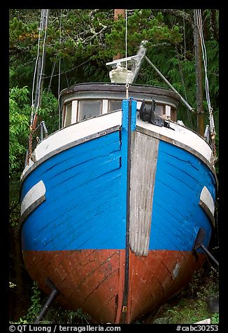 Prow of retired fishing boat. Vancouver Island, British Columbia, Canada (color)