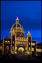 Parliament illuminated at night. Victoria, British Columbia, Canada ( color)