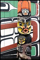Totem pole and wall of Carving studio. Victoria, British Columbia, Canada ( color)
