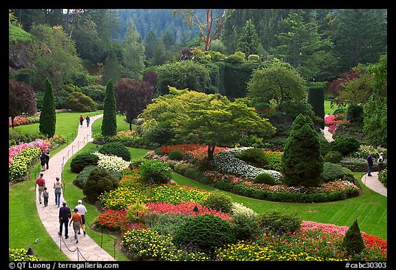 Sunken Garden. Butchart Gardens, Victoria, British Columbia, Canada (color)