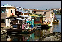 Houseboats near Fisherman's wharf. Victoria, British Columbia, Canada (color)