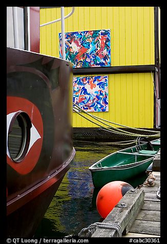Detail of houseboat walls. Victoria, British Columbia, Canada (color)