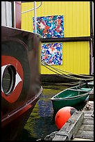 Detail of houseboat walls. Victoria, British Columbia, Canada ( color)