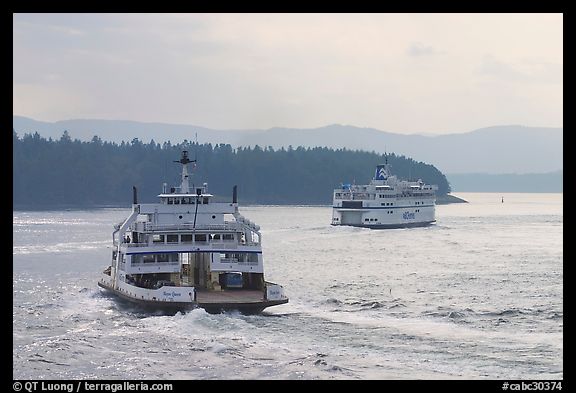 Ferries in the San Juan Islands. Vancouver Island, British Columbia, Canada (color)